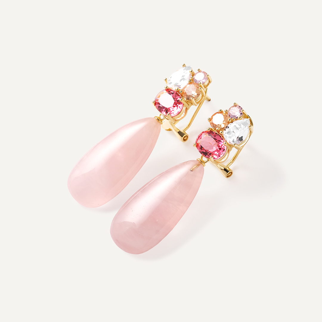 Серебряные серьги с кварцем