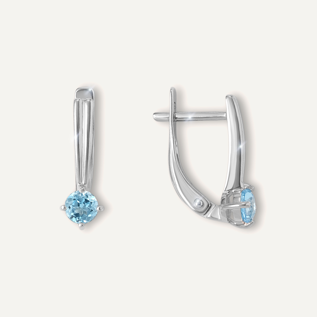 Серебряные серьги с топазами