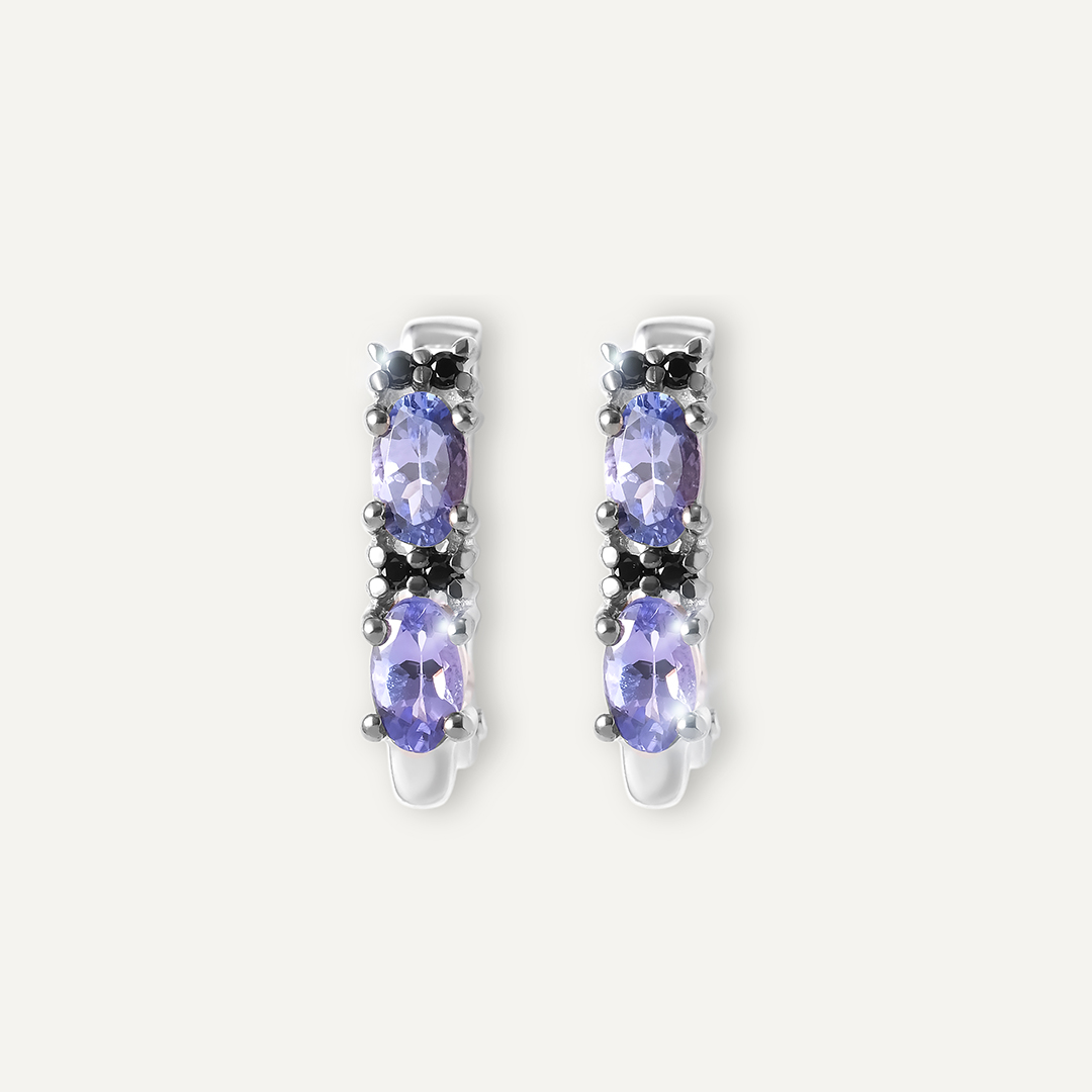 Серебряные серьги с танзанитами