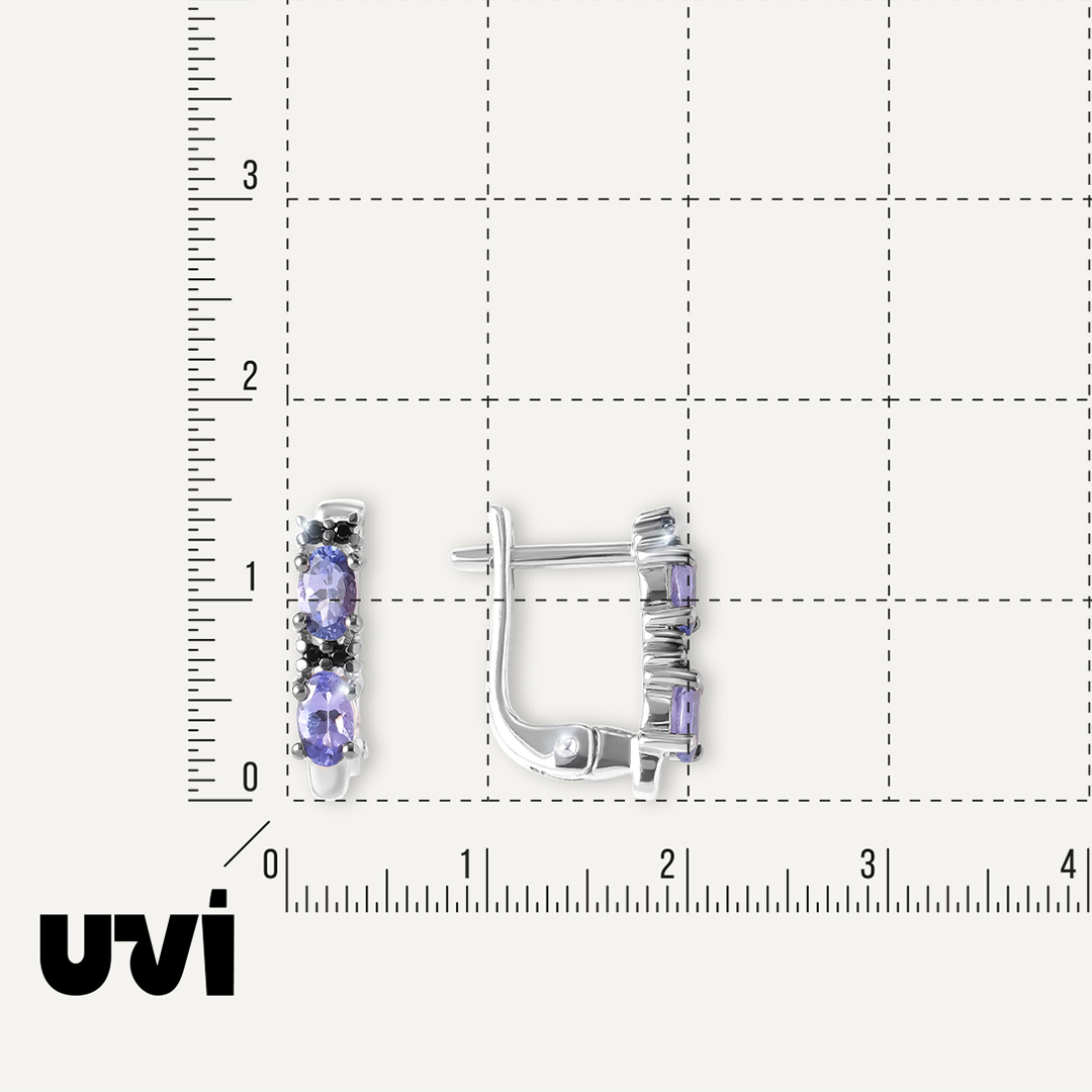 Серебряные серьги с танзанитами