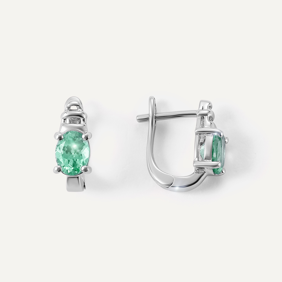 Серебряные серьги с апатитами