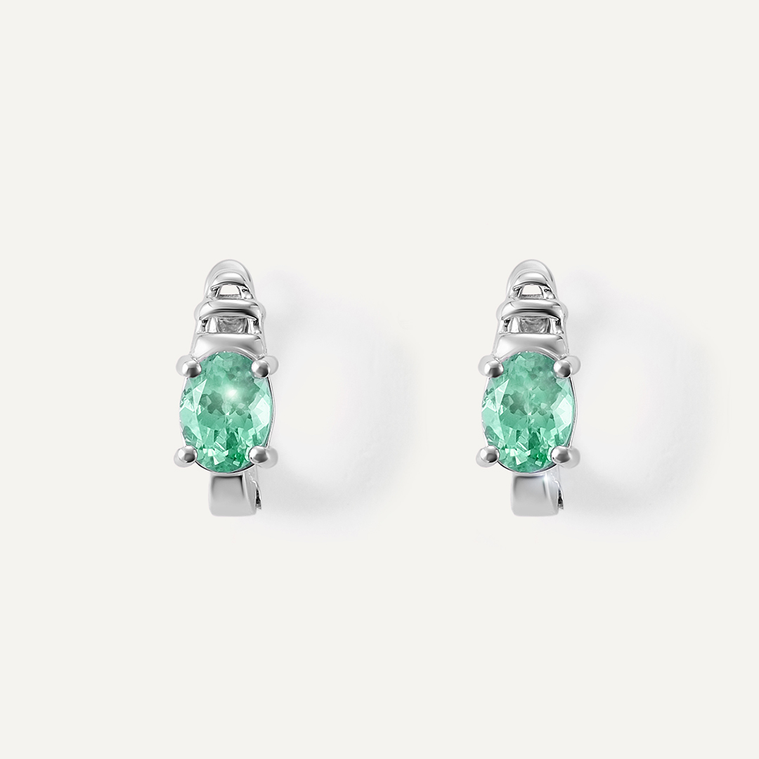 Серебряные серьги с апатитами