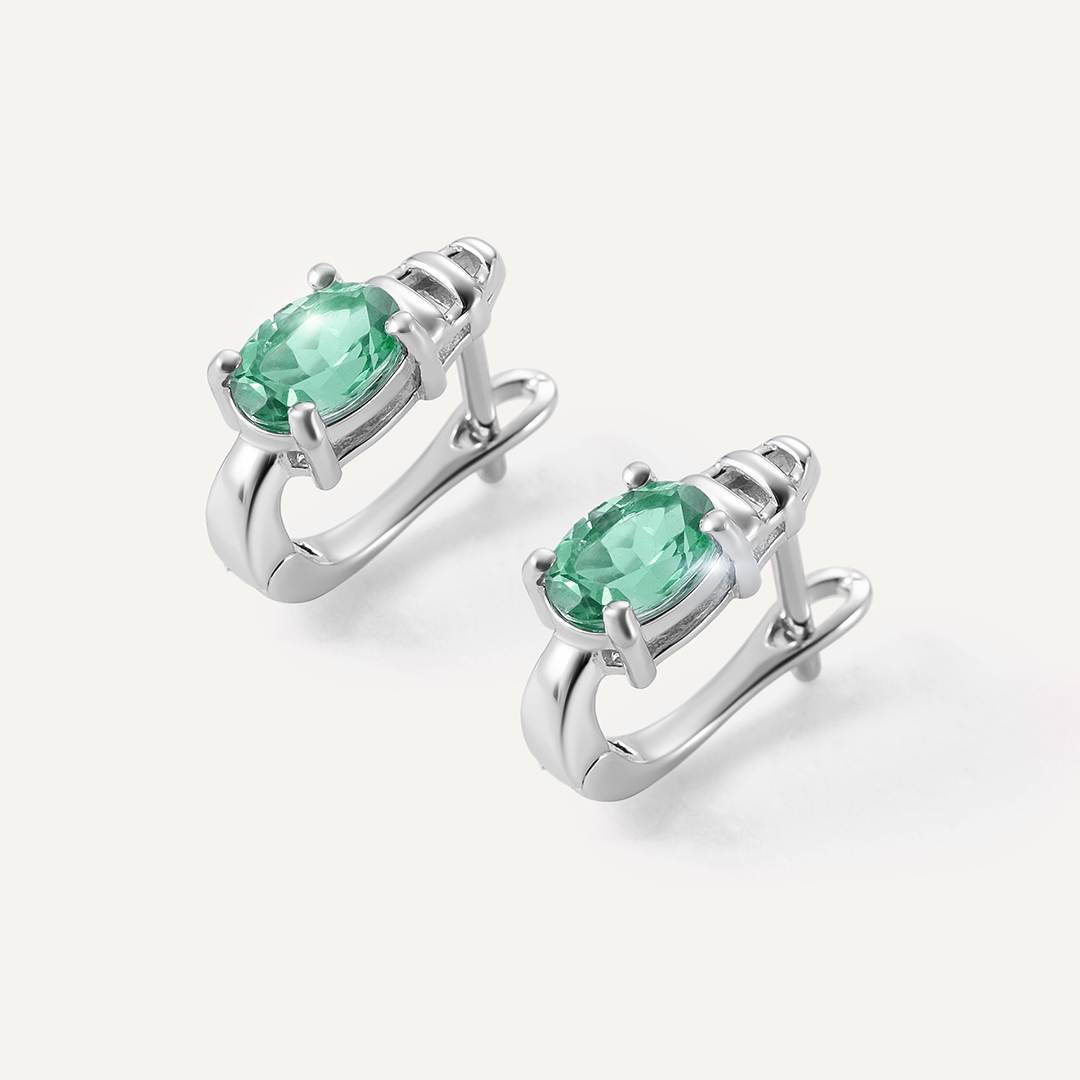 Серебряные серьги с апатитами