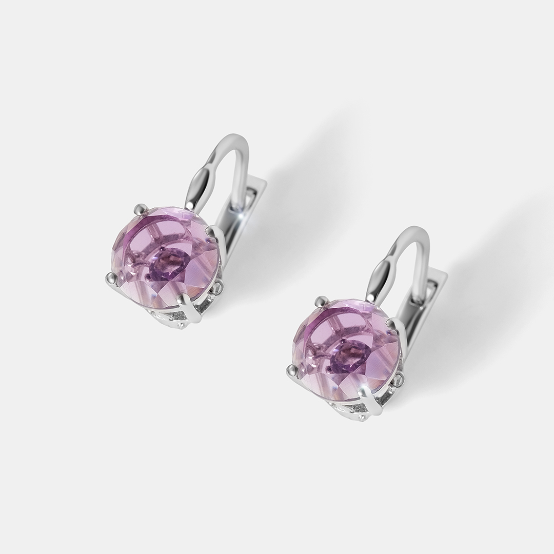 Серебряные серьги с аметистами
