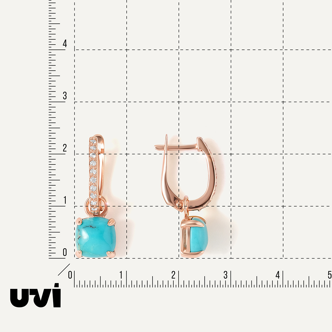 Серебряные серьги-трансформеры с бирюзой