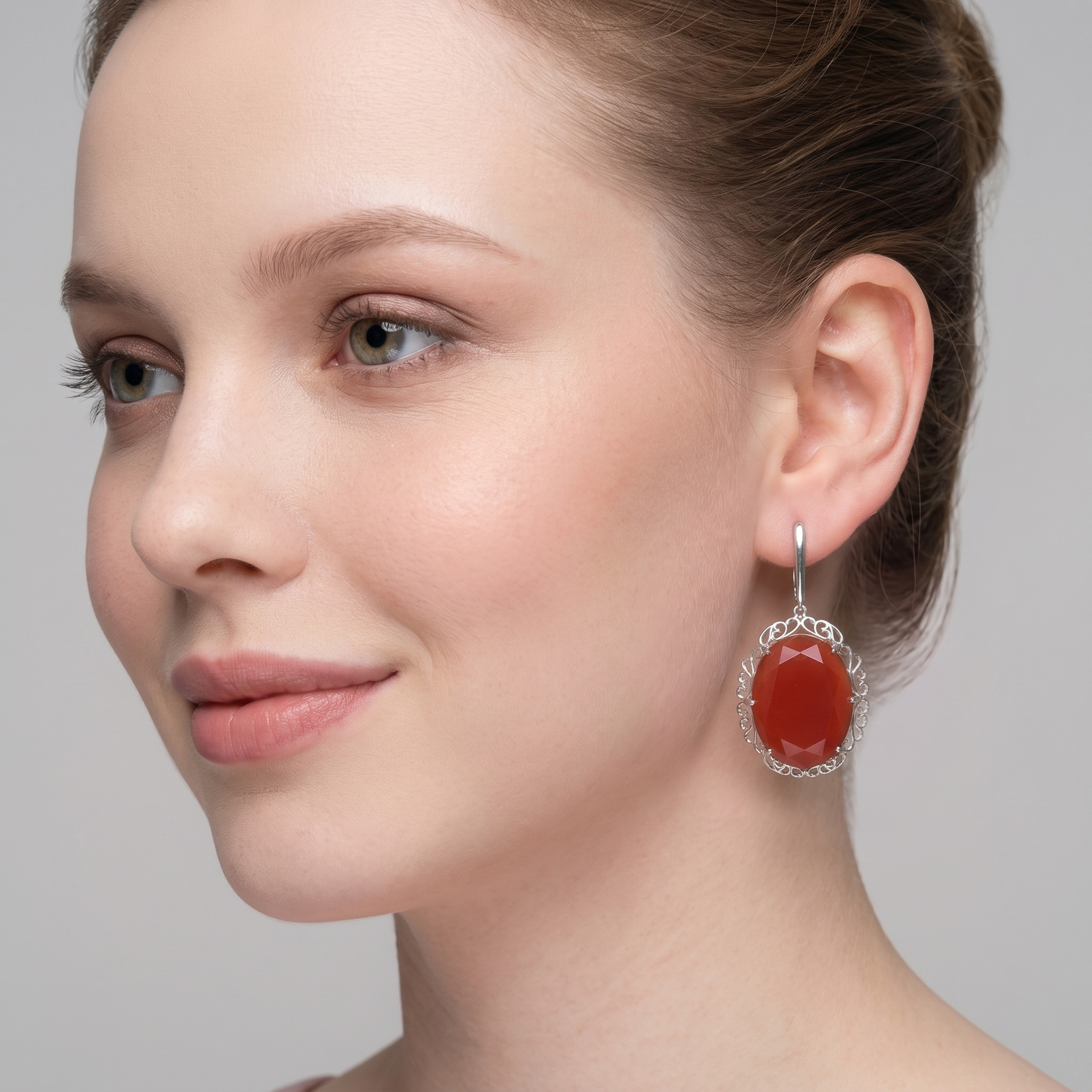 Серебряные серьги с агатами