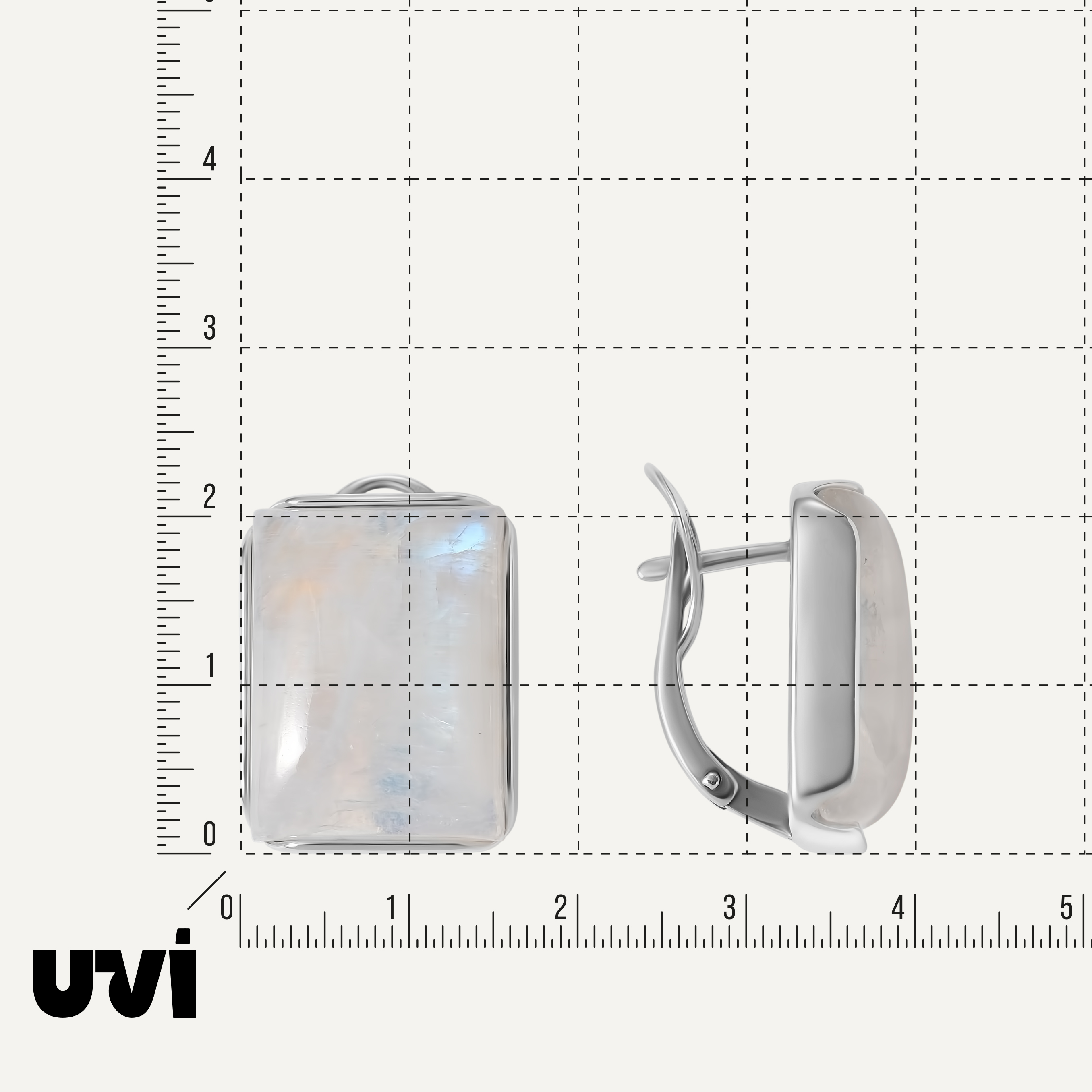 Серебряные серьги с лунными камнями