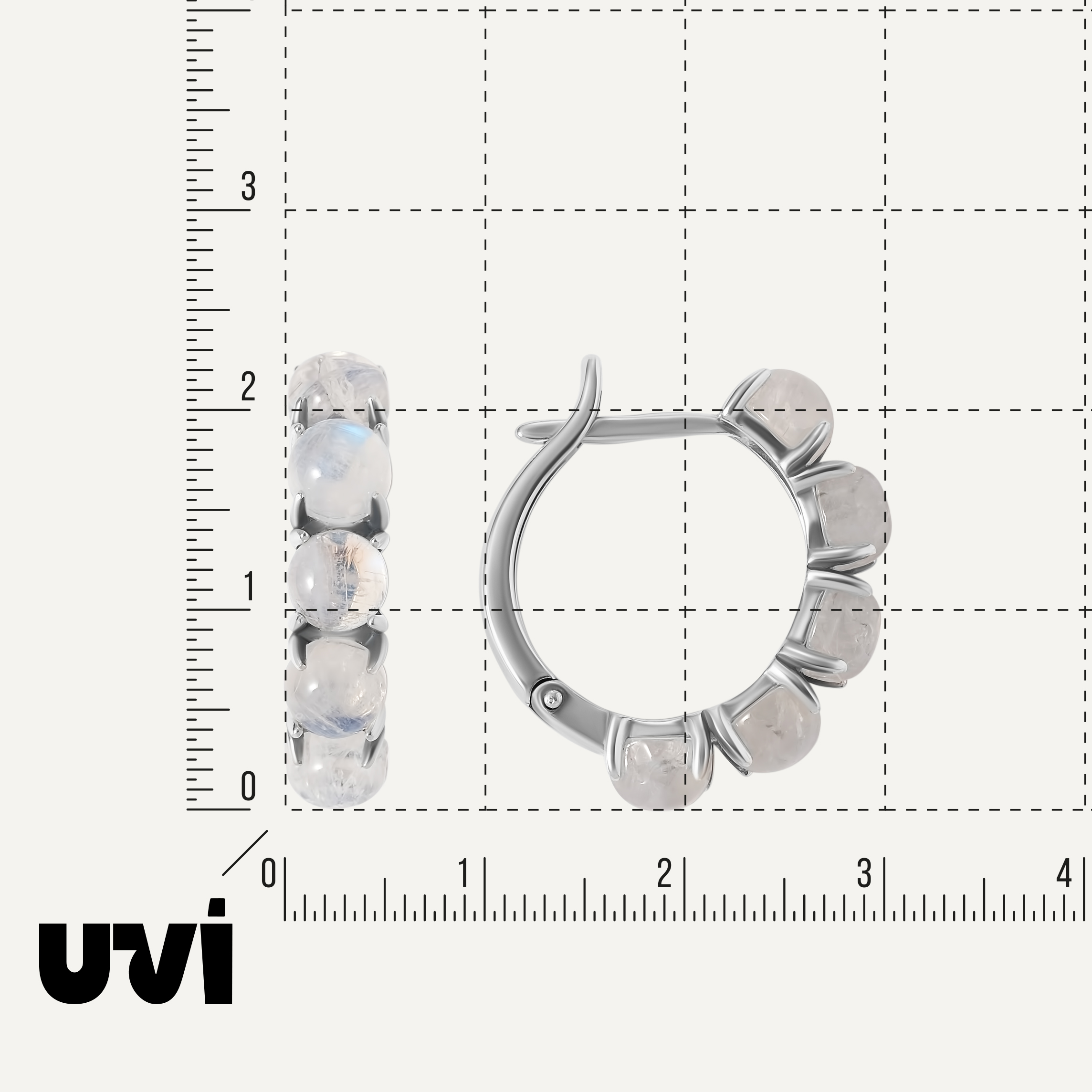 Серебряные серьги с лунными камнями