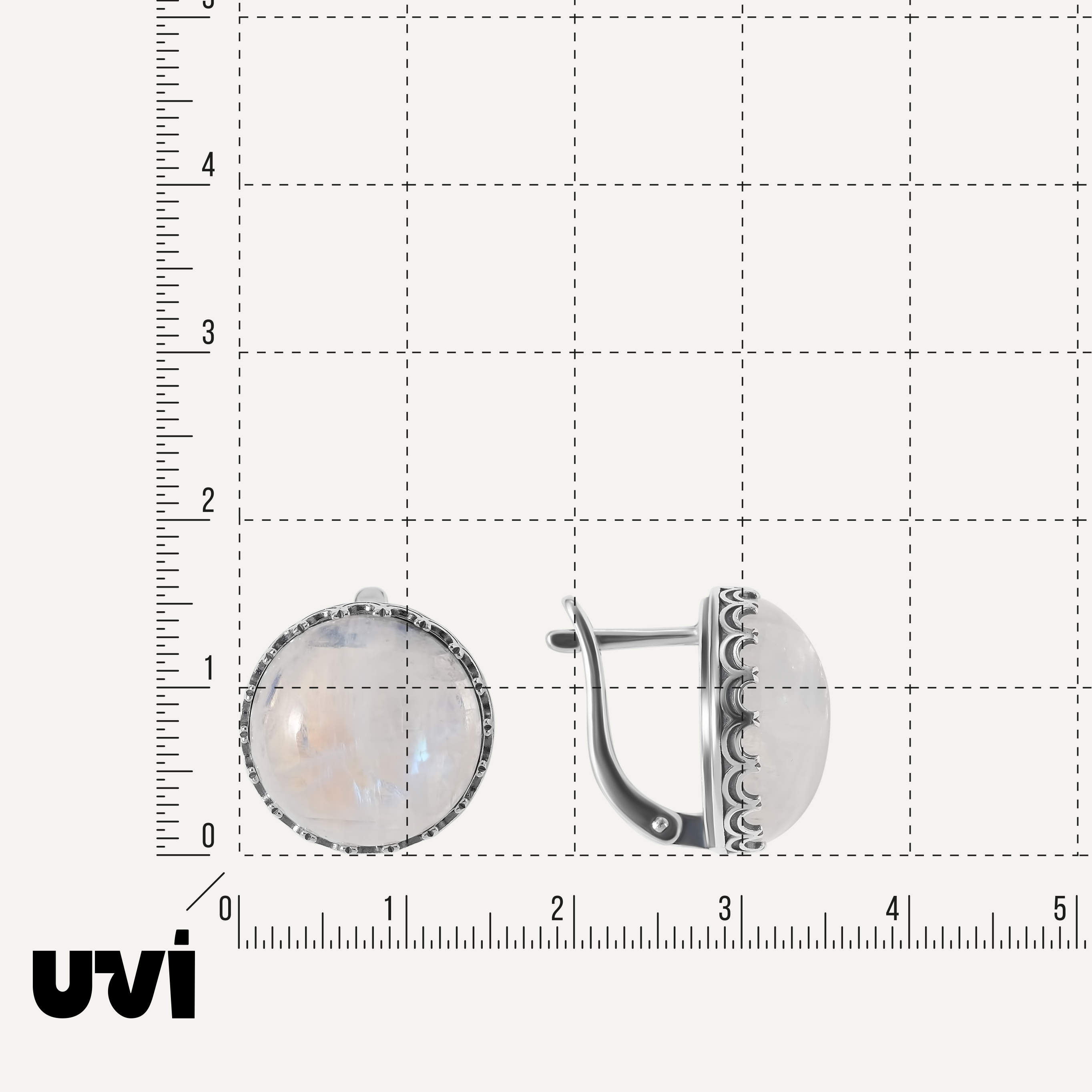 Серебряные серьги с лунными камнями