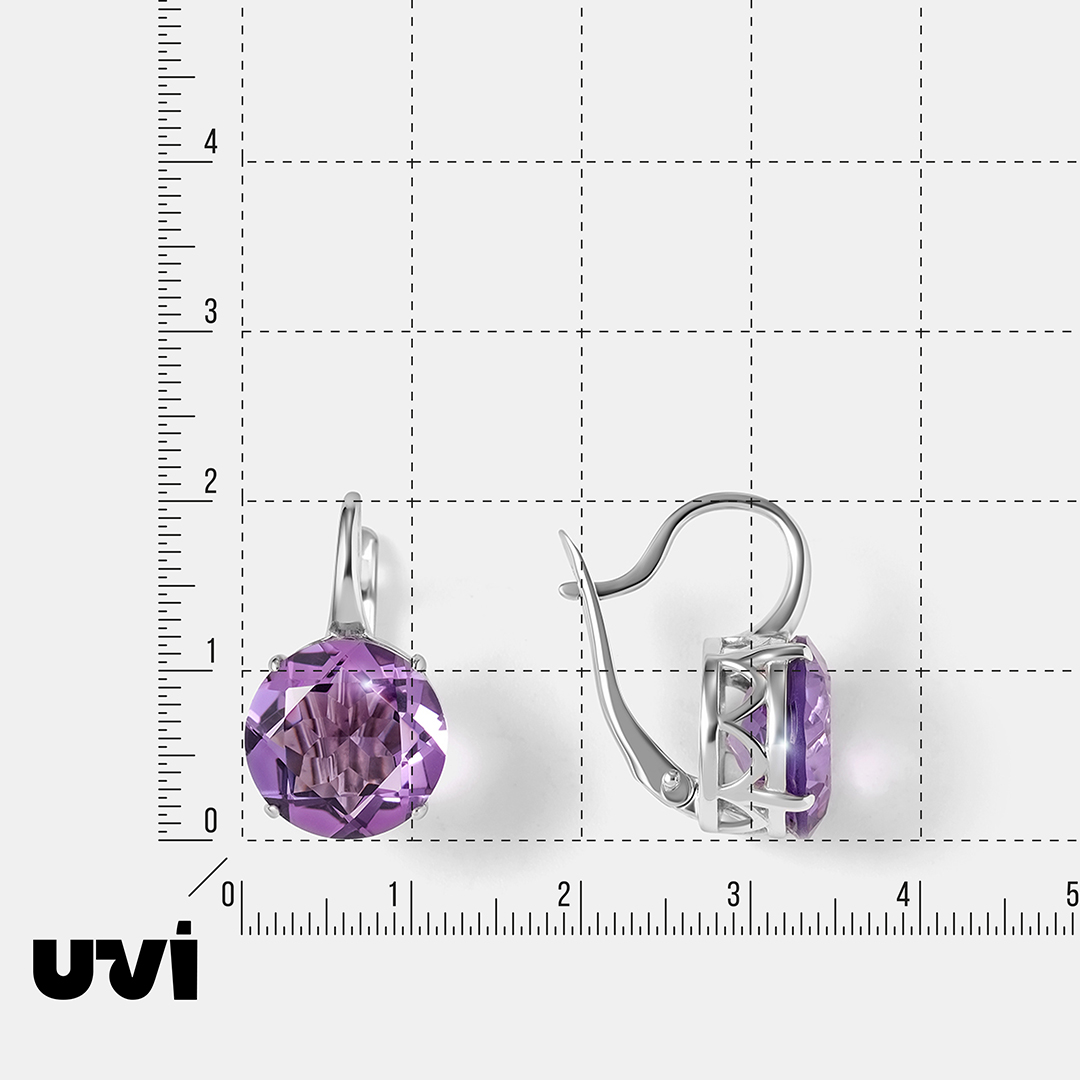 Серебряные серьги с аметистами