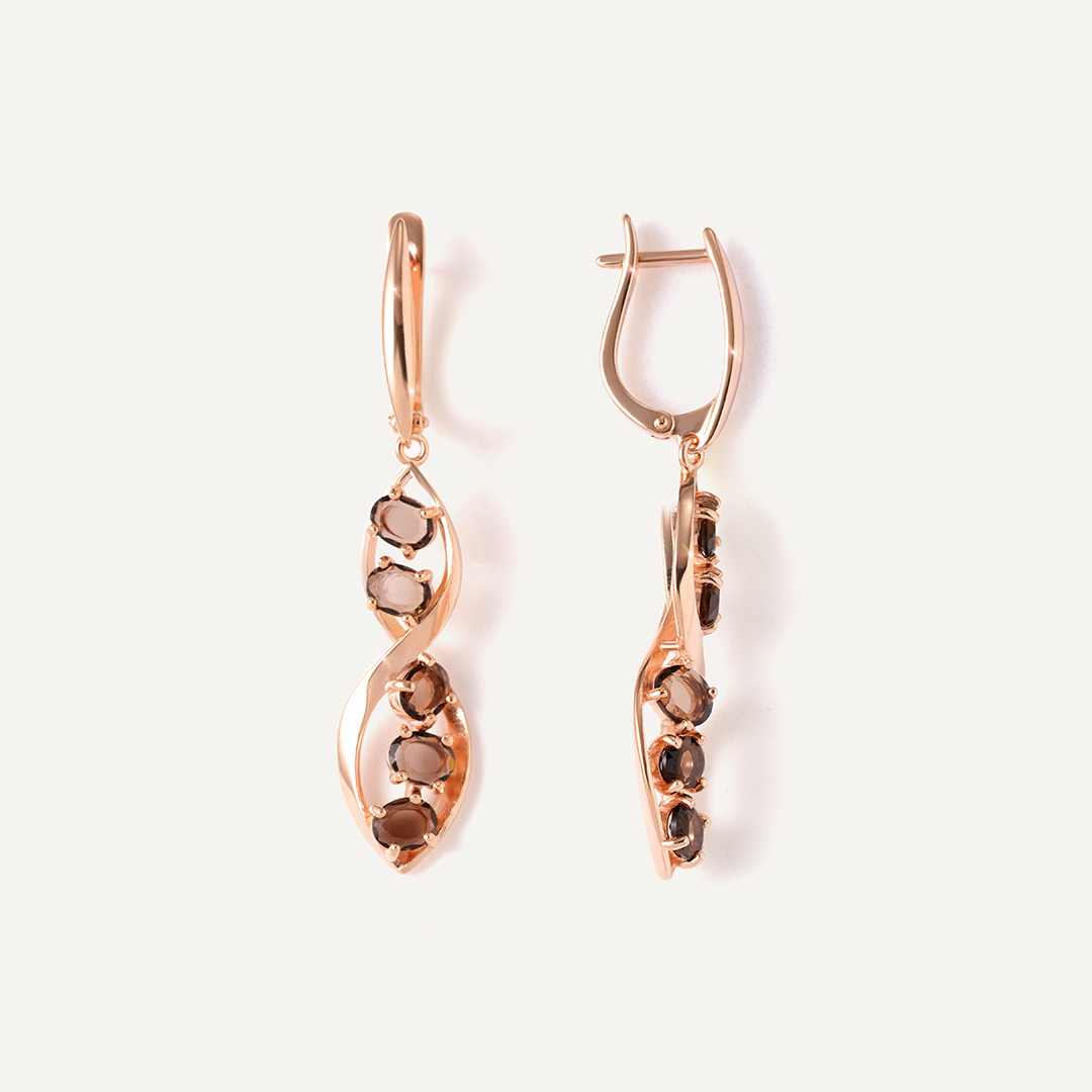 Серебряные серьги с раухтопазами