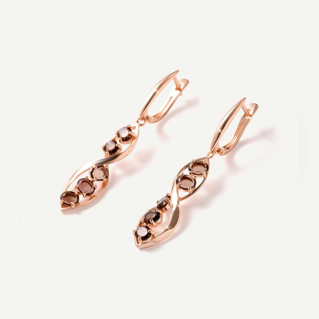 Серебряные серьги с раухтопазами