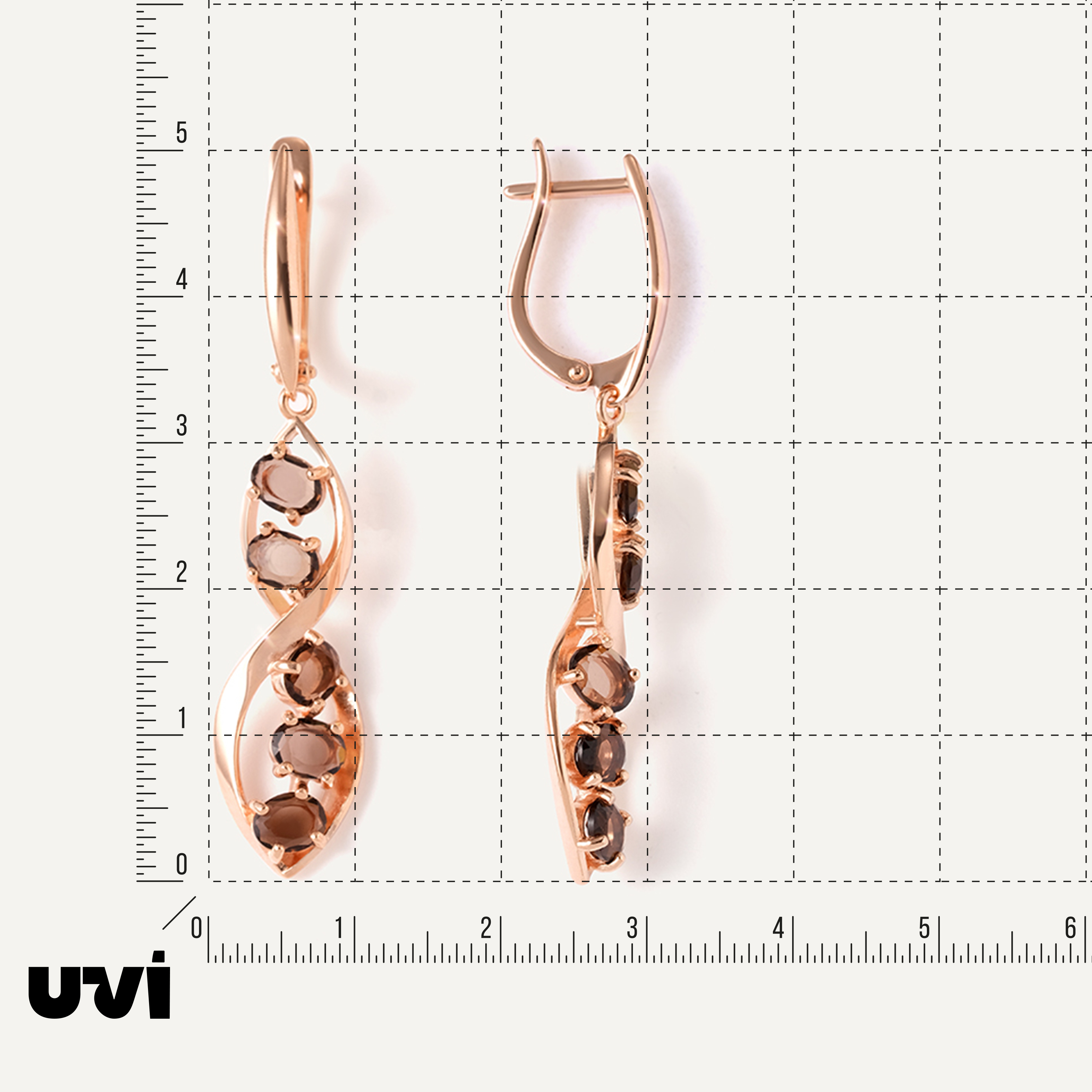 Серебряные серьги с раухтопазами