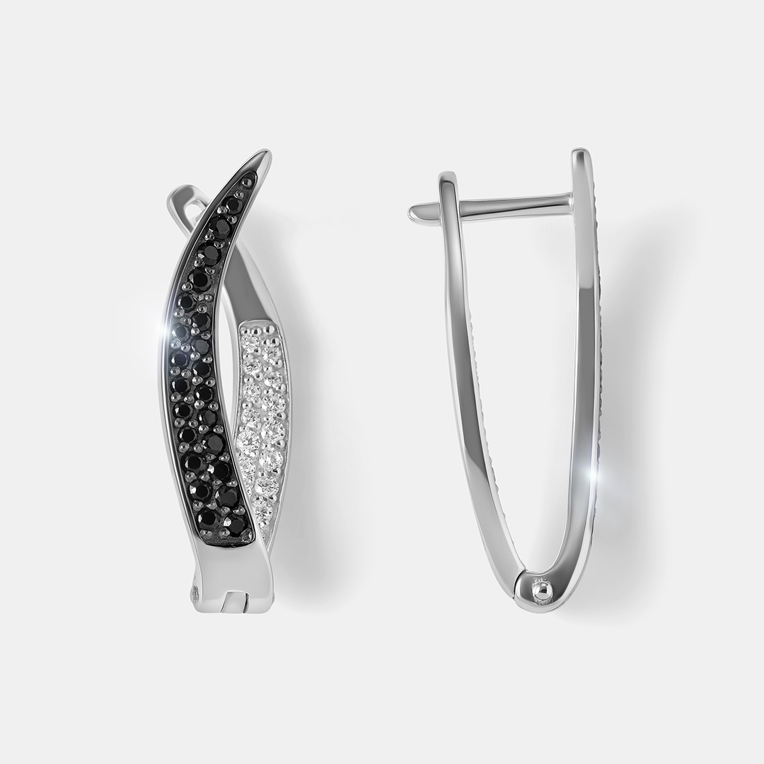 Серебряные серьги со шпинелью