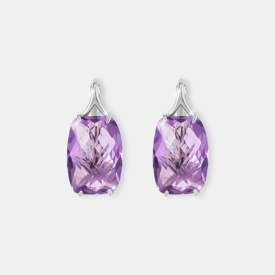 Серебряные серьги с аметистами