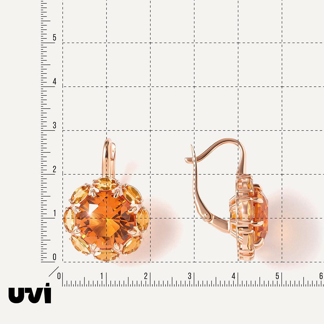 Серебряные серьги с цитринами