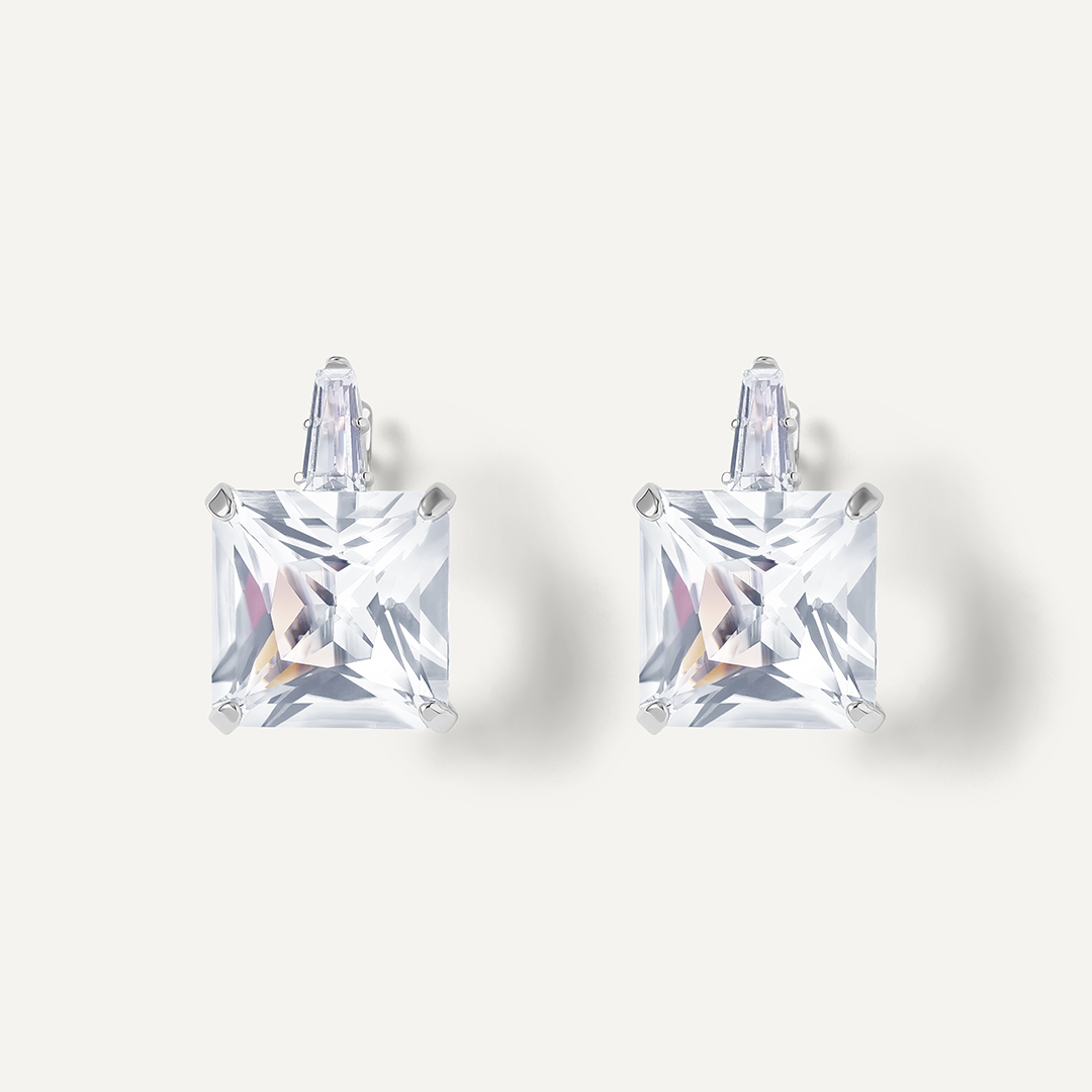 Серебряные серьги с горным хрусталем