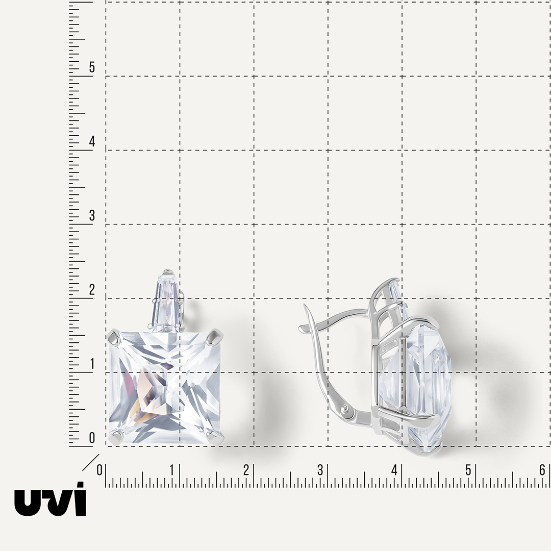 Серебряные серьги с горным хрусталем