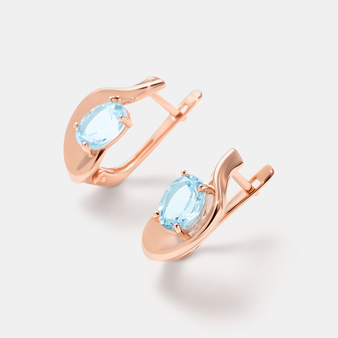 Серебряные серьги с топазами