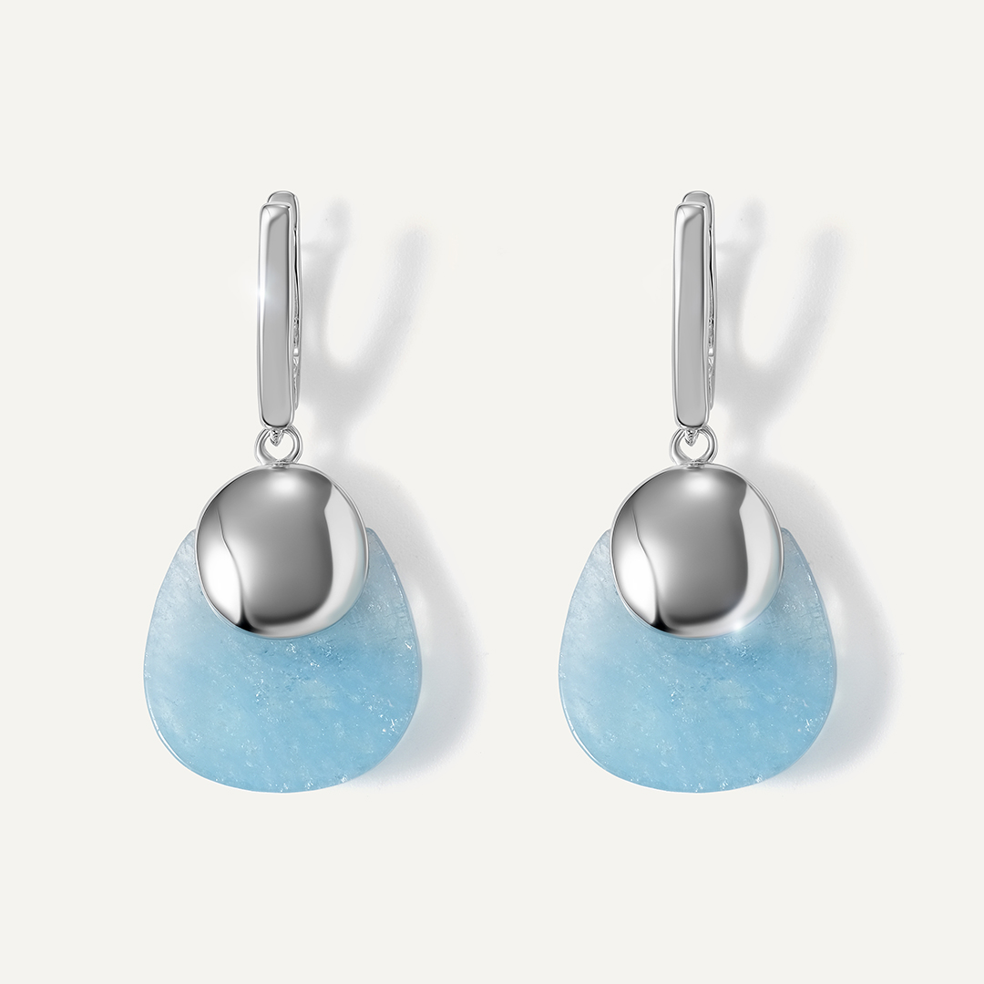 Серебряные серьги с аквамаринами