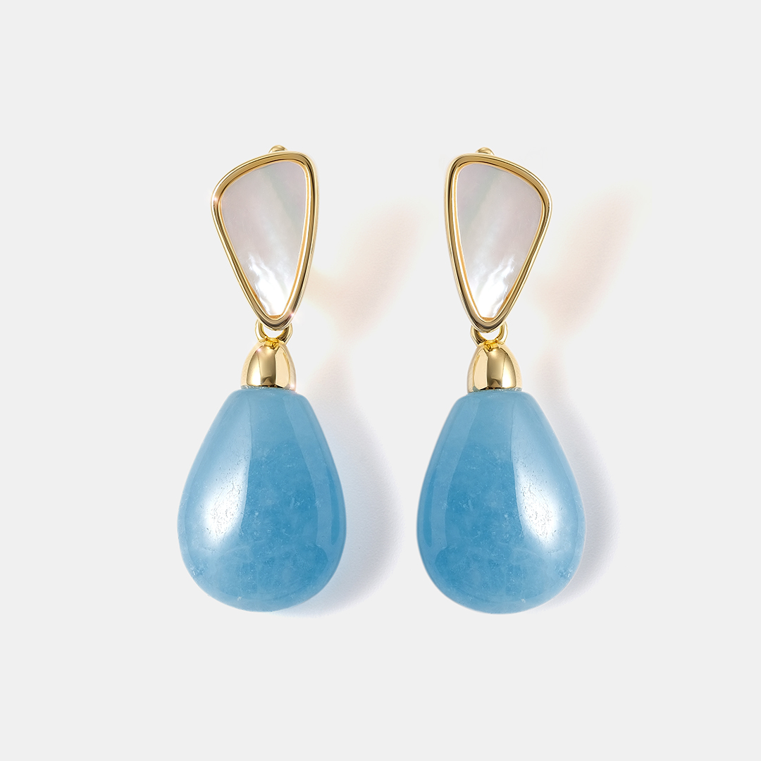 Серебряные серьги с аквамаринами