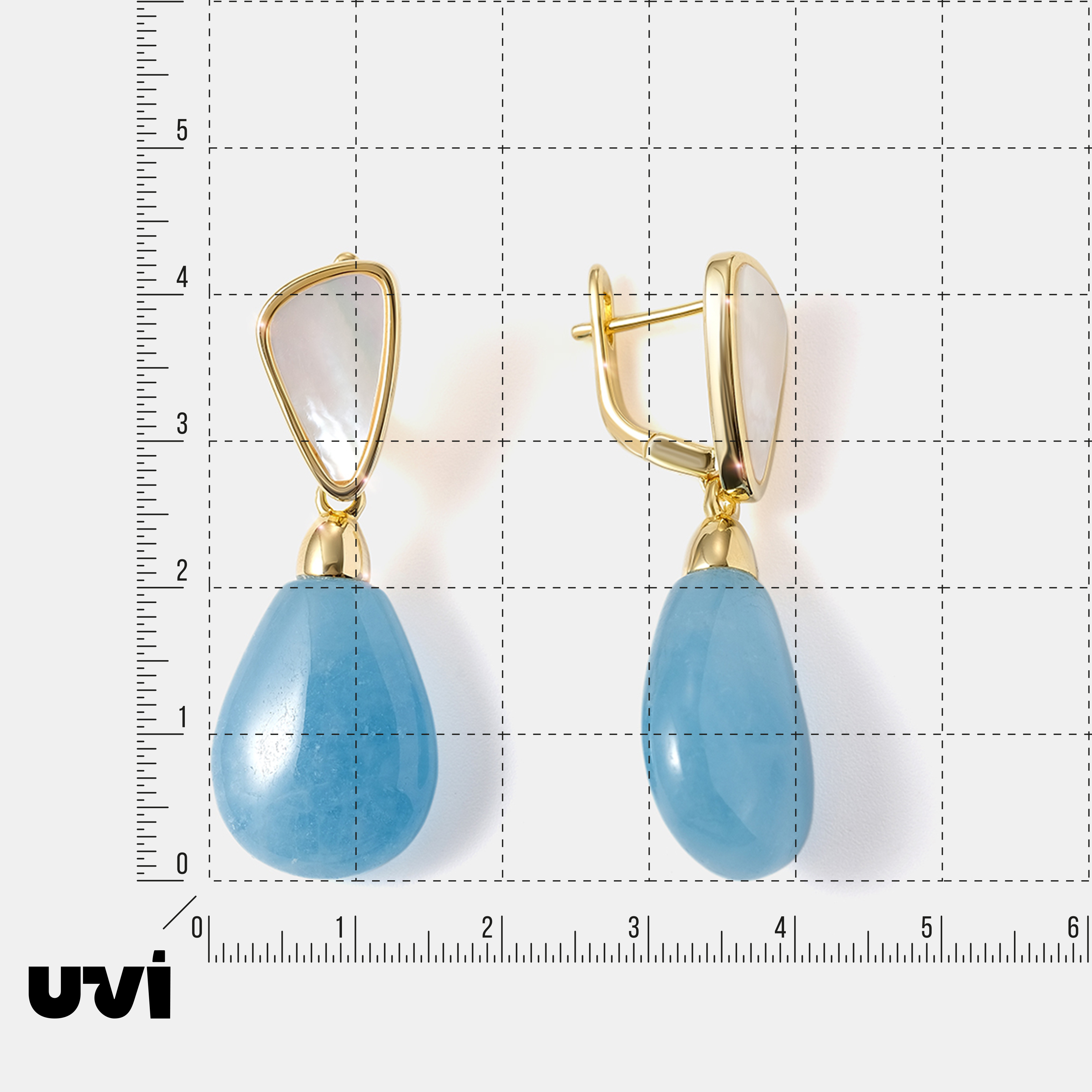 Серебряные серьги с аквамаринами