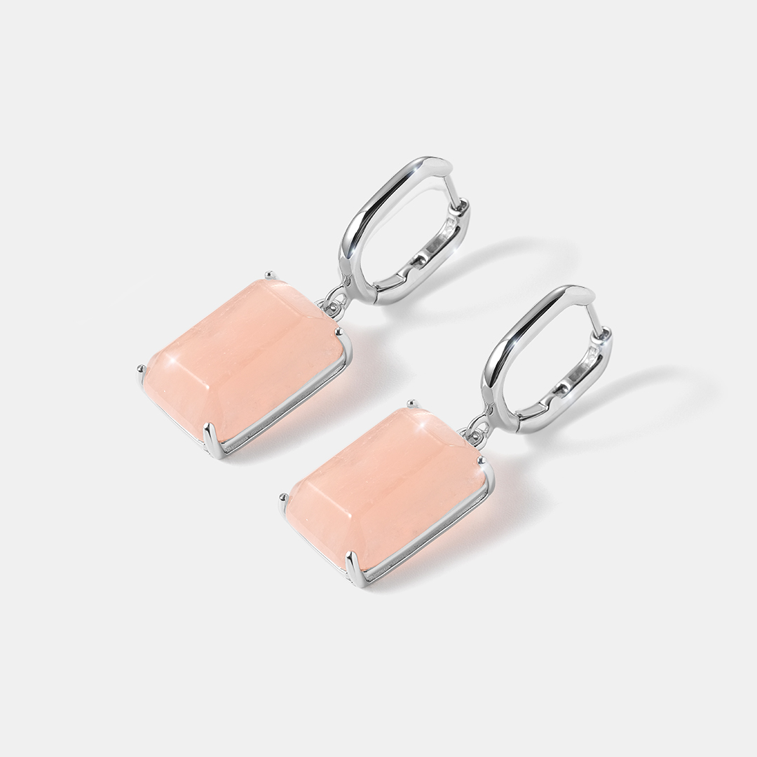 Серебряные серьги с морганитами