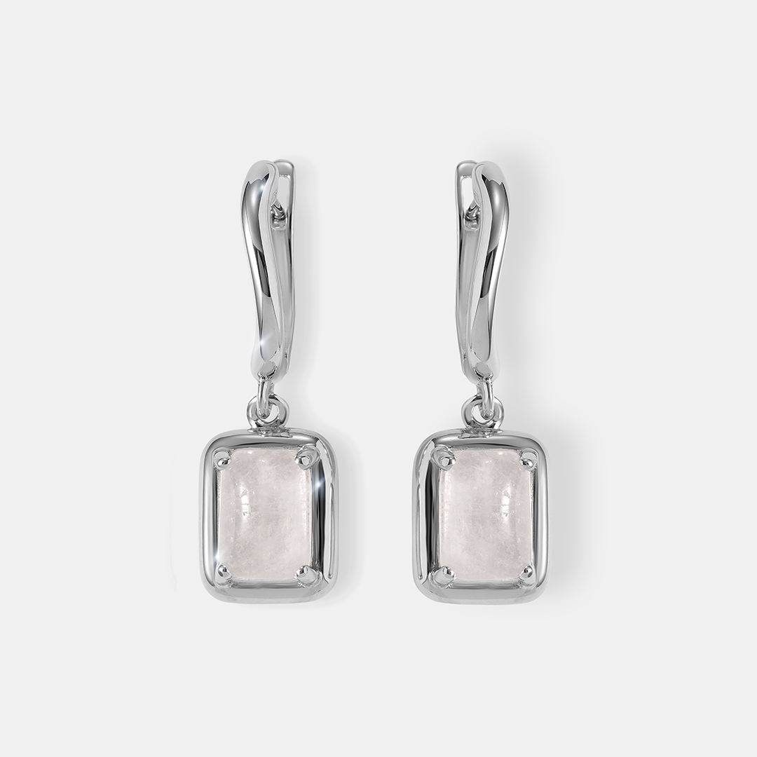 Серебряные серьги с морганитами