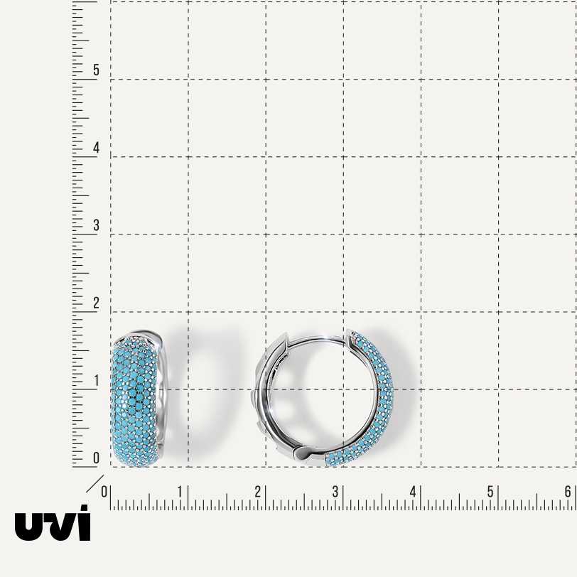 Серебряные серьги-конго с бирюзой