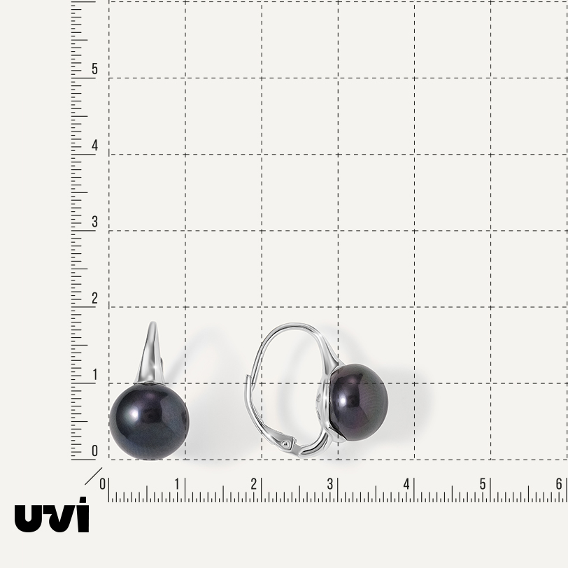 Серебряные серьги с черным жемчугом