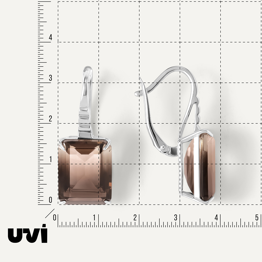 Серебряные серьги с раухцитринами