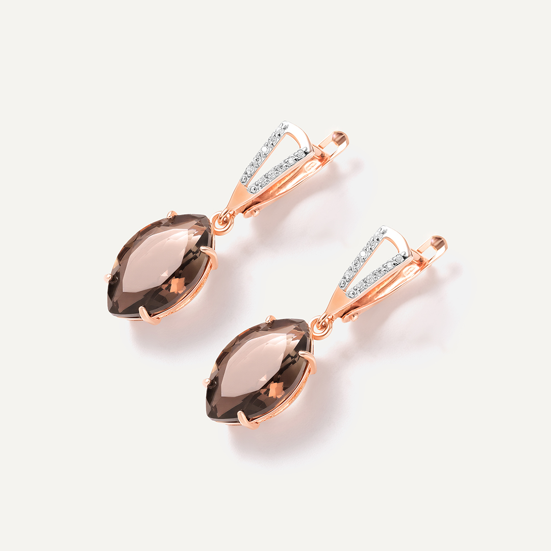 Серебряные серьги с раухцитринами