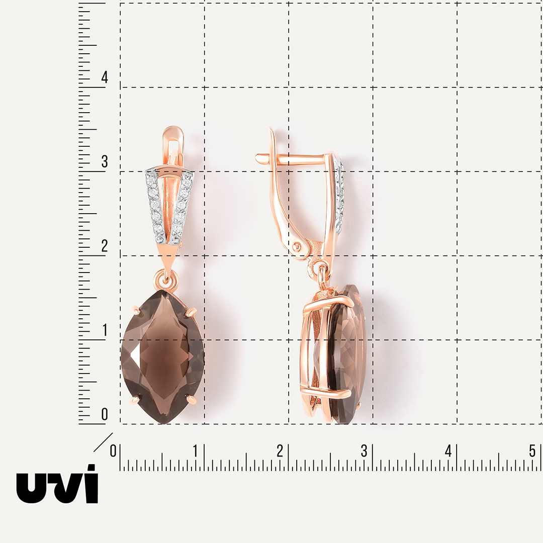 Серебряные серьги с раухцитринами