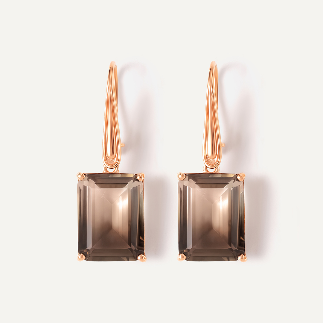 Серебряные серьги с раухцитринами