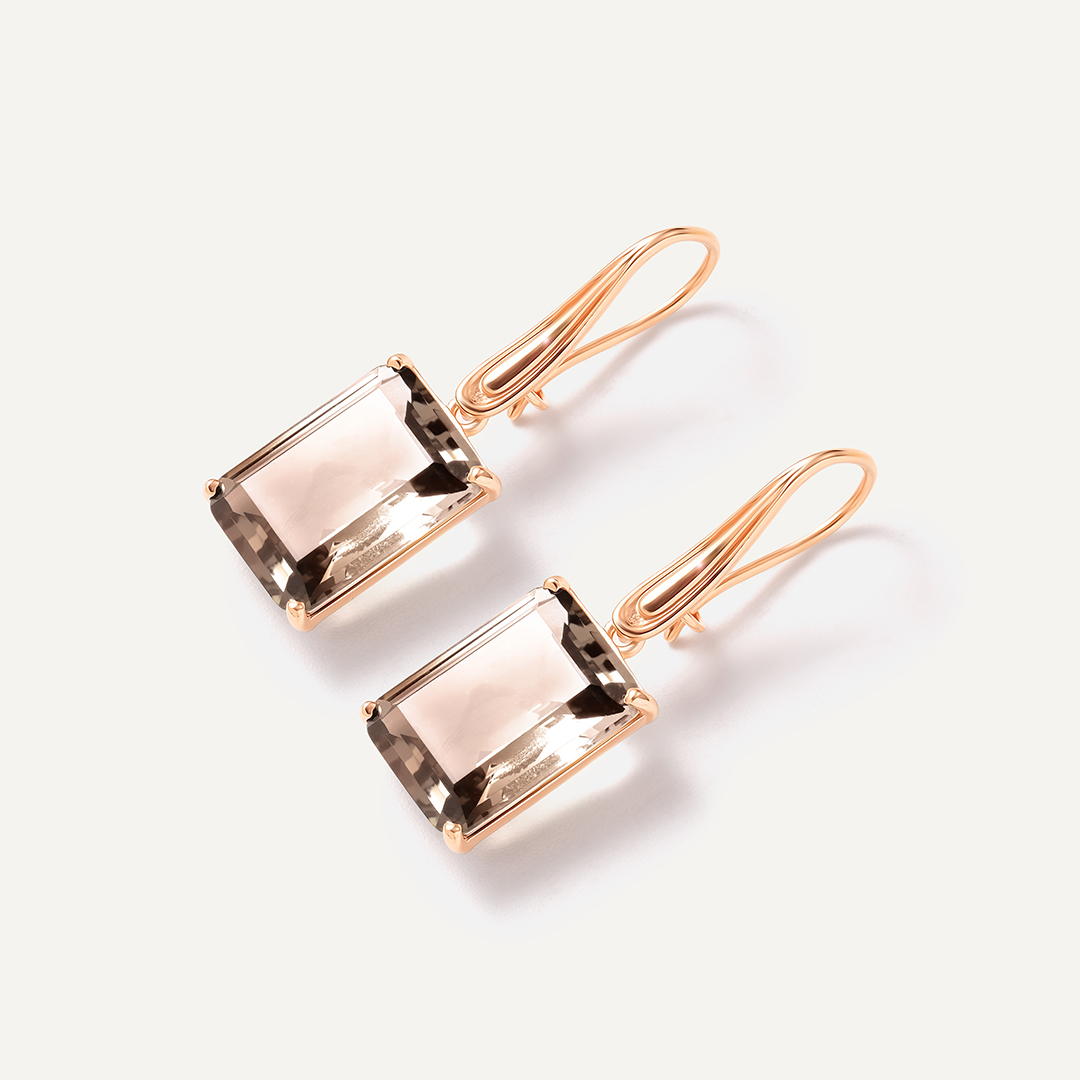 Серебряные серьги с раухцитринами