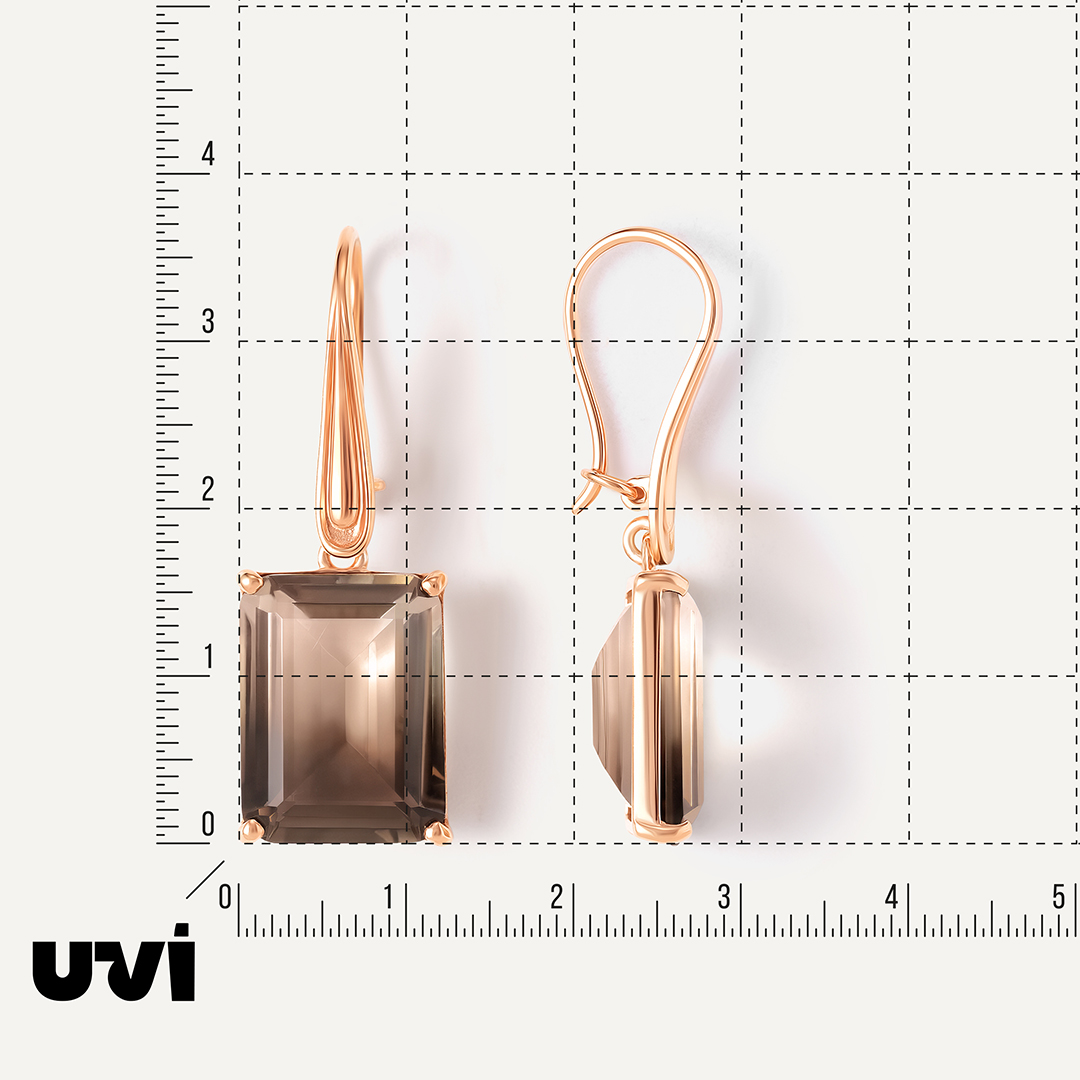 Серебряные серьги с раухцитринами