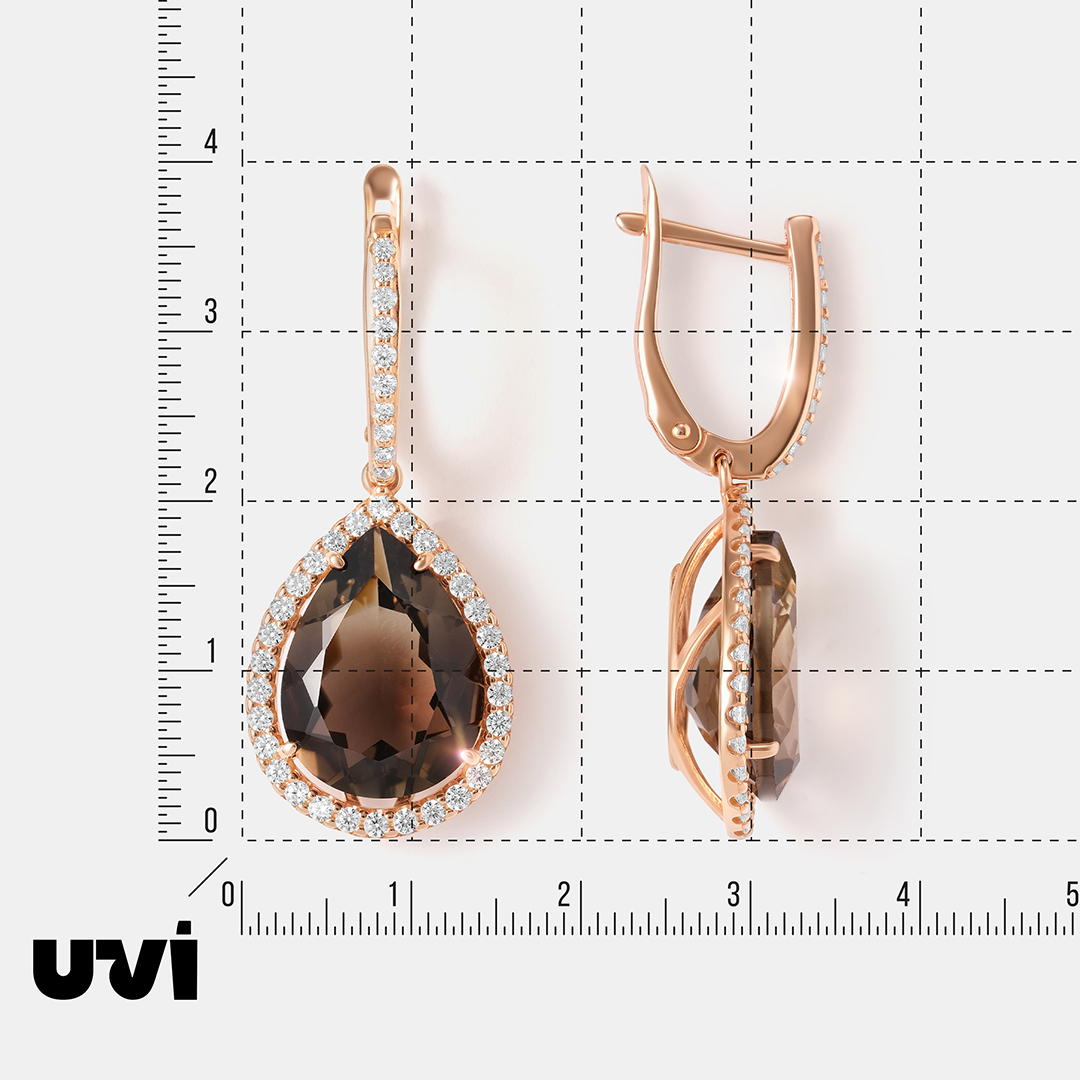 Серебряные серьги с раухцитринами