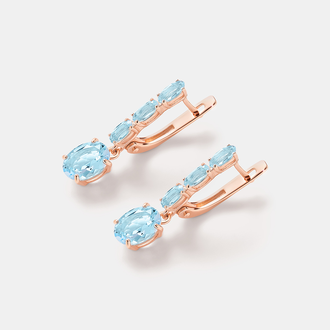 Серебряные серьги с топазами