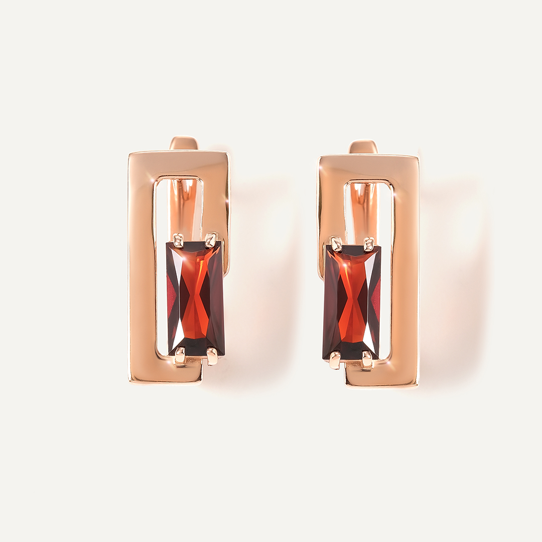 Серебряные серьги с гранатами