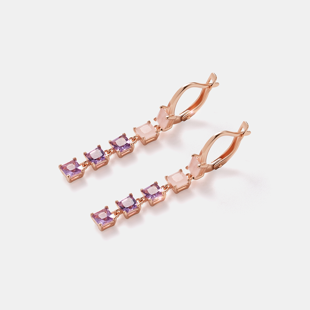 Серебряные серьги с аметистами