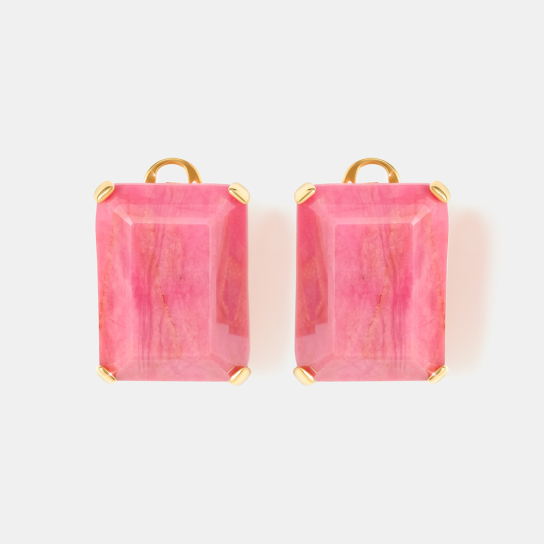 Серебряные серьги с родонитами