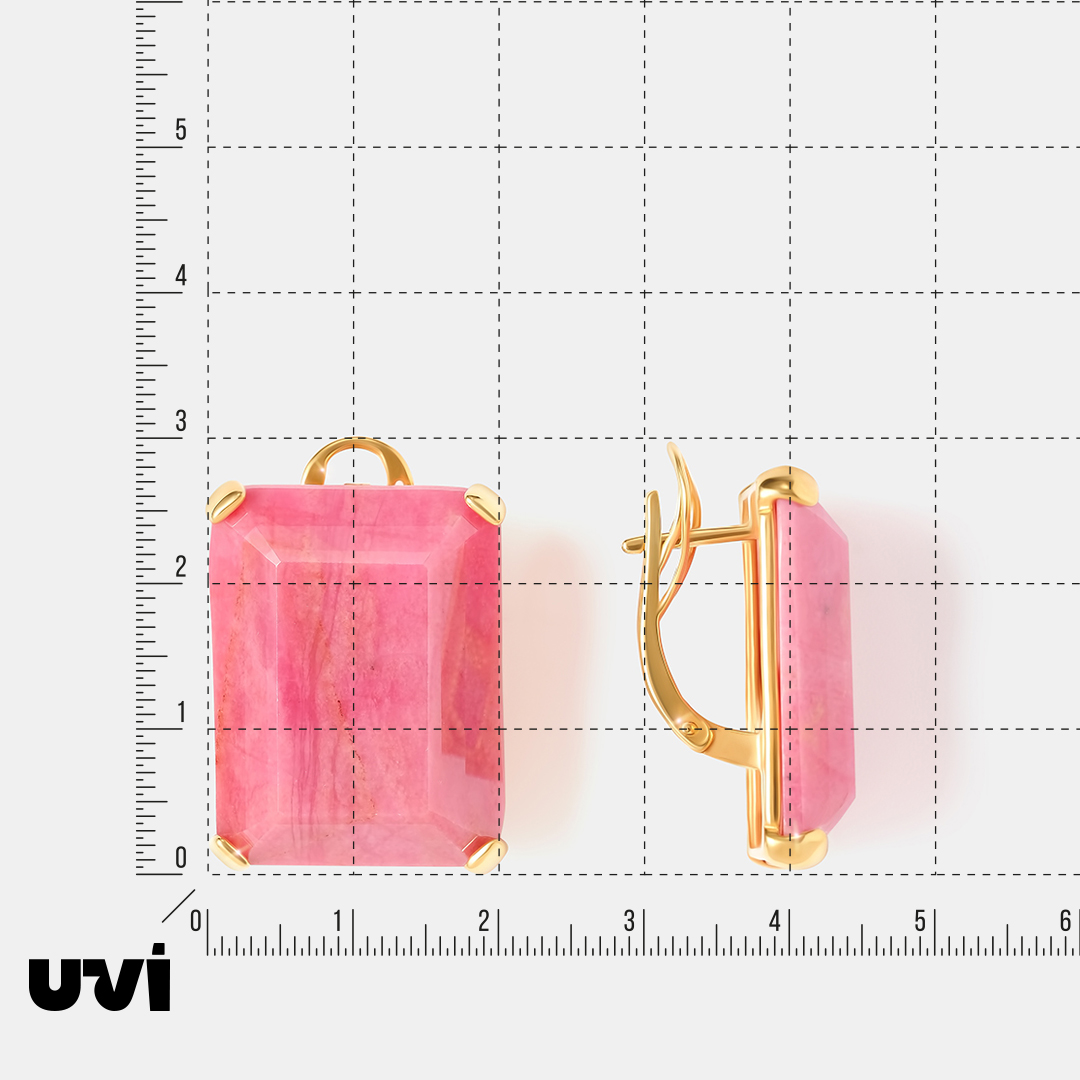 Серебряные серьги с родонитами