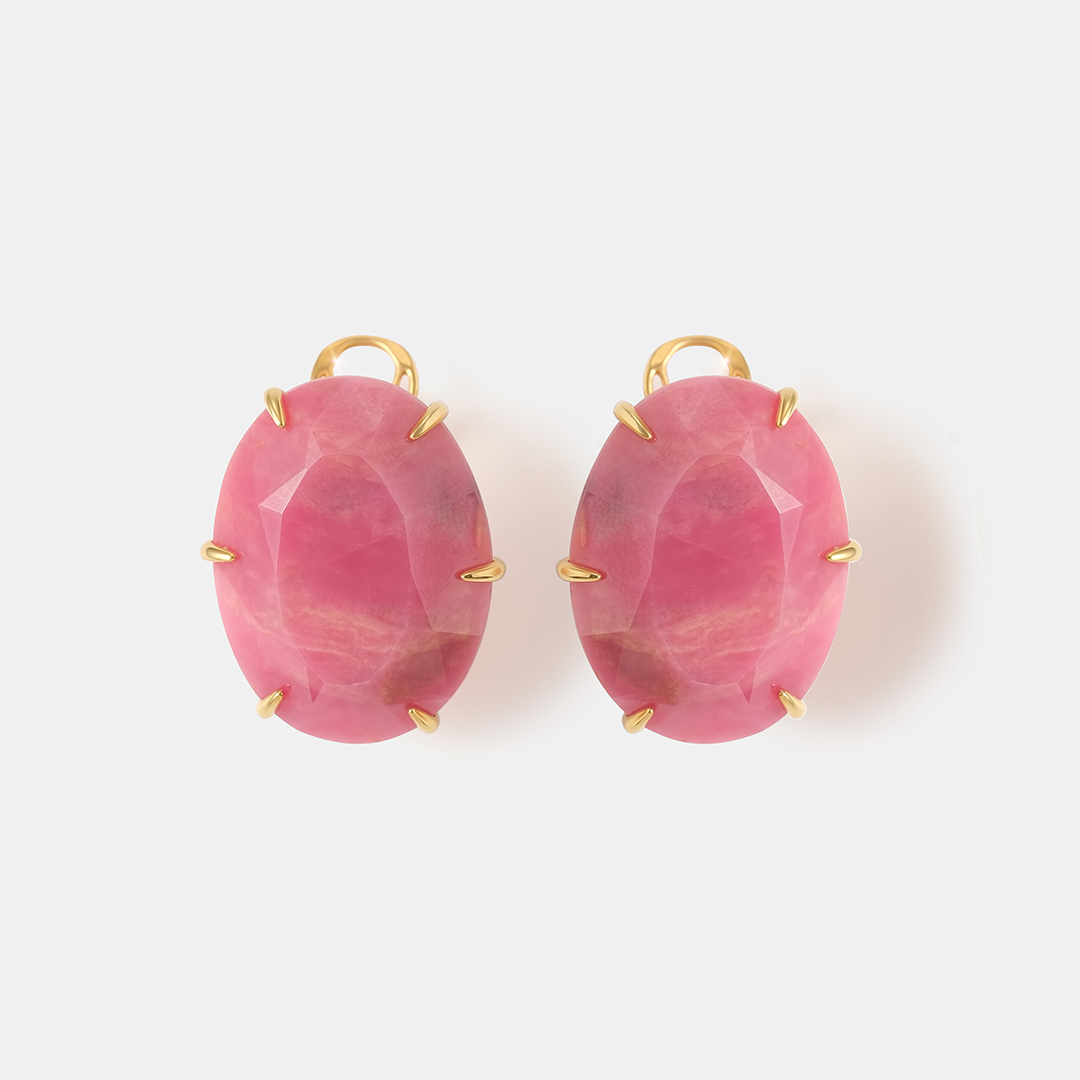 Серебряные серьги с родонитами