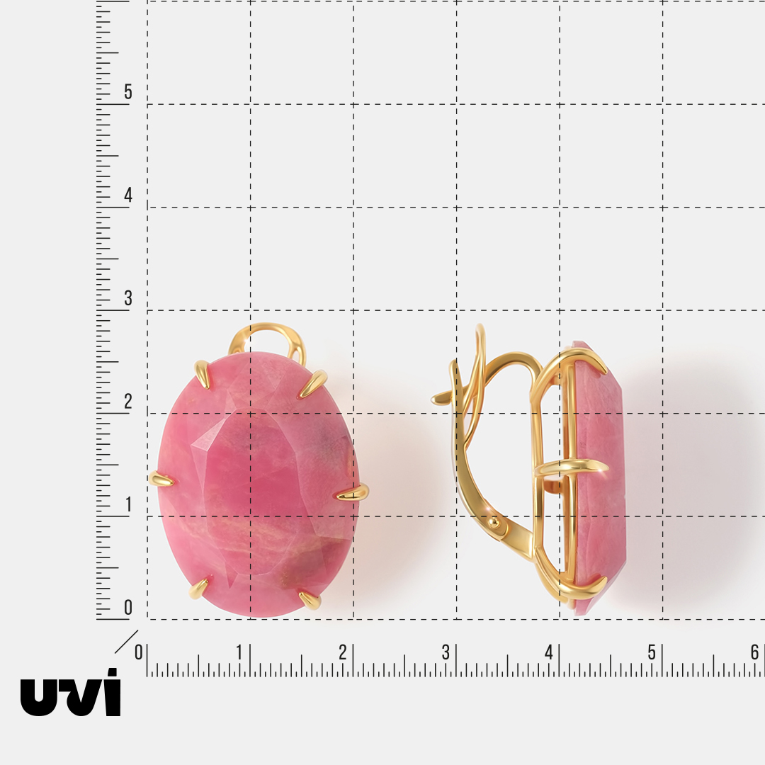 Серебряные серьги с родонитами