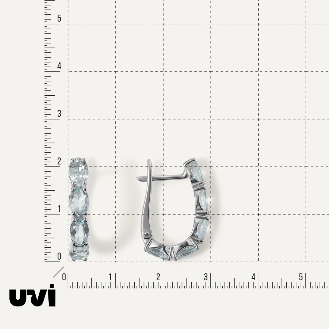 Серебряные серьги с аквамаринами