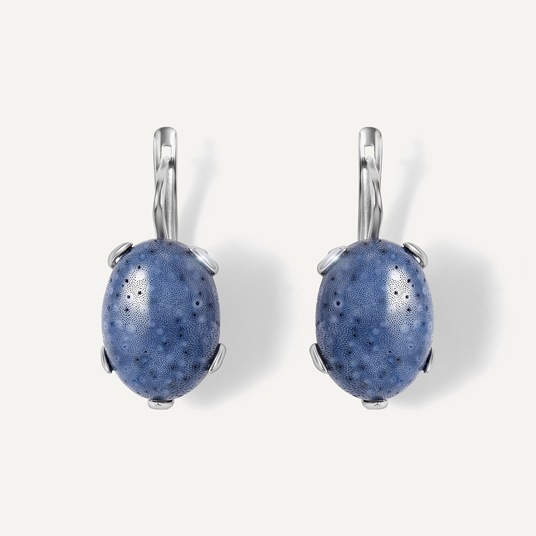 Серебряные серьги с кораллами Акори