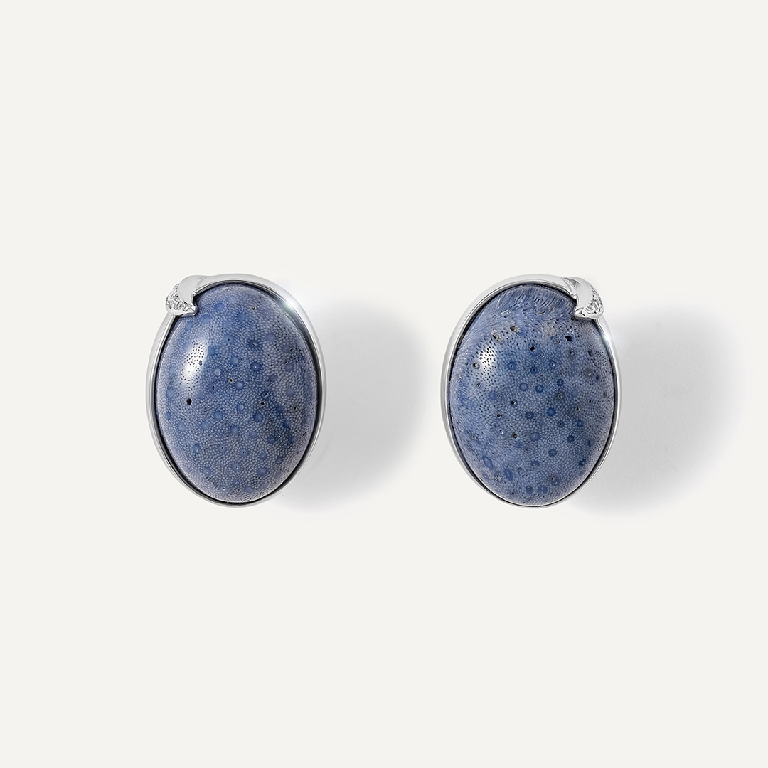 Серебряные серьги с кораллами Акори