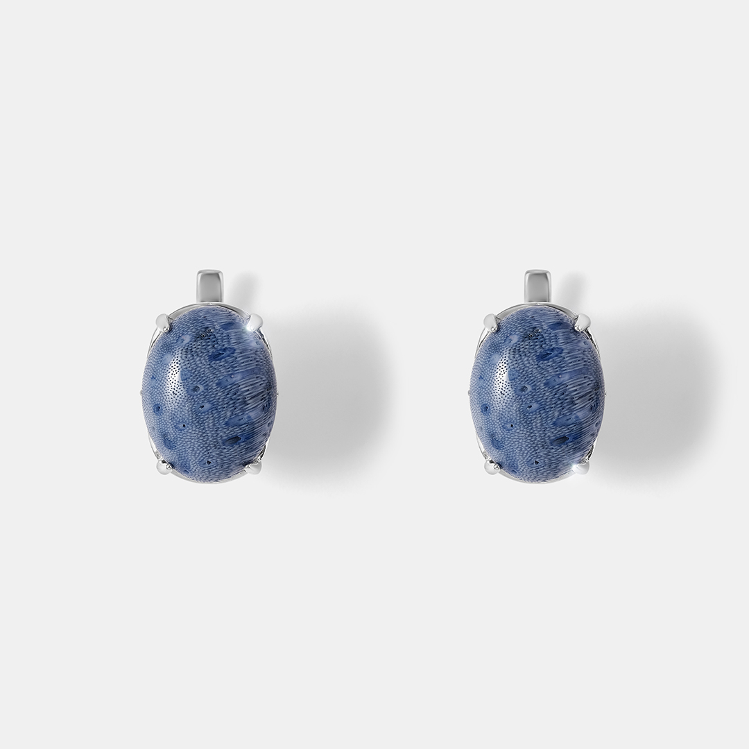 Серебряные серьги с кораллами Акори