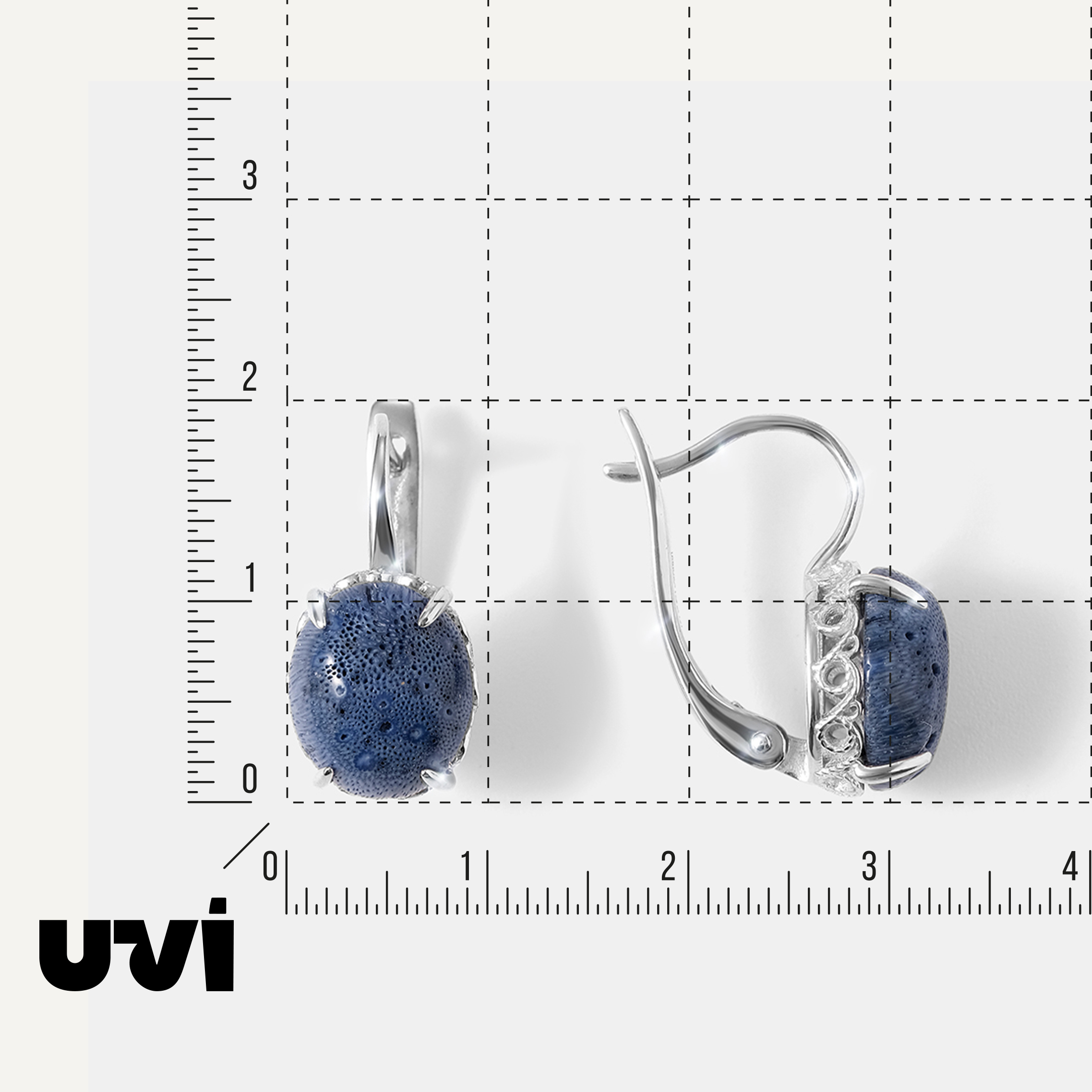 Серебряные серьги с кораллами Акори
