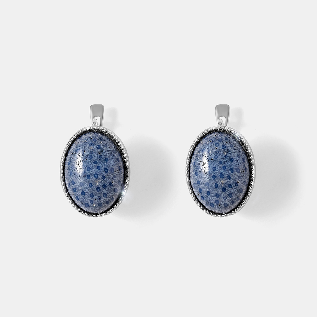 Серебряные серьги с кораллами Акори